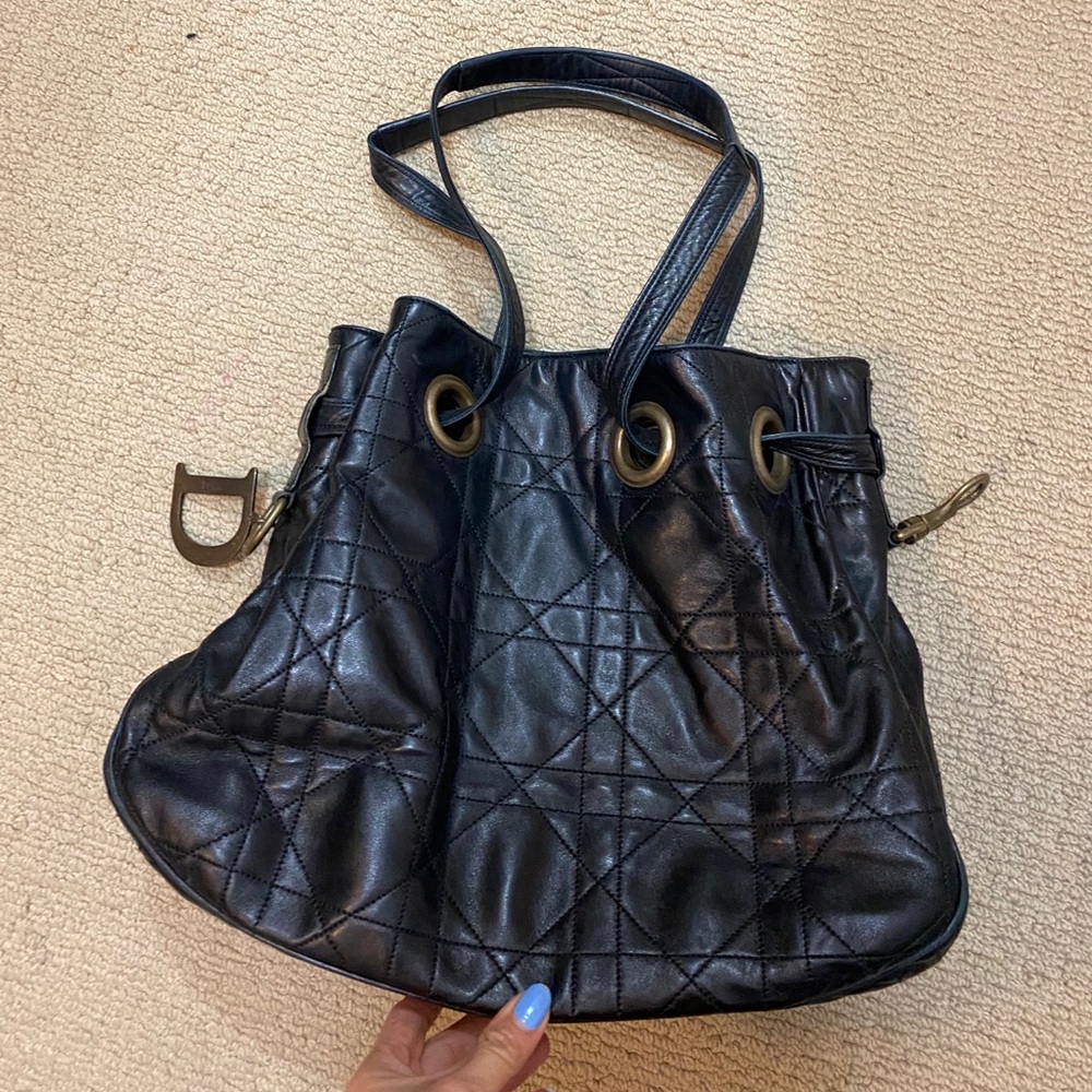 Authentic  Dior Cannage Quilted Leather Tot…